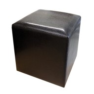 Taburet Cub Piele Wenge, 38 x 42 x 38 cm